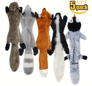 Plush Squeaky Dog Chew Toys 5 Pack
