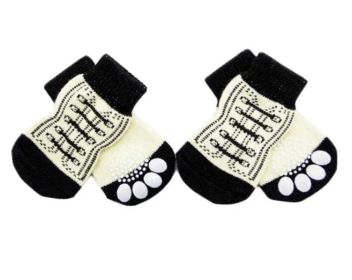 White Shoes Dog Socks 4 Pcs