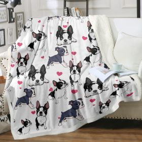 Boston Terrier Blanket Fleece Throw