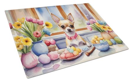 NEW Decorating Easter Chihuahua Glass Cutting Board Decorative Tempered Glass Kitchen Cutting and Serving Board Large Size Chopping Board