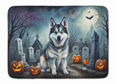Alaskan Malamute Spooky Halloween Memory Foam Kitchen Mat Machine Washable Anti-Fatigue Mat Cushion Comfort Bath Mat or Kitchen Rug