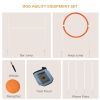 5 Pieces Dog Agility Training Equipment with Disc, Whistle, Weaves Poles, Adjustable Jumping Poles, Food Bag, Carry Bag