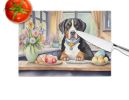 NEW Decorating Easter Greater Swiss Mountain Dog Glass Cutting Board Decorative Tempered Glass Kitchen Cutting and Serving Board Large Size Chopping B