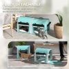 PawHut 39" Portable Soft 2 Sided Pet Cat Carrier with Divider, Two Compartment, Soft Cushions, & Storage Bag, Green