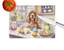 NEW Decorating Easter Cocker Spaniel Glass Cutting Board Decorative Tempered Glass Kitchen Cutting and Serving Board Large Size Chopping Board