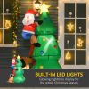 5.9ft Inflatable Christmas Tree, Santa Claus, Dog, LED Lights, Indoor, Outdoor, Home, Garden, Lawn, Decoration