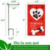 Garden Flag Stand Forever in My Heart Pawprint Dog Memorial 4x8 Inch Printed Blockout Polyester