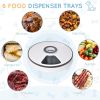 PawHut Automatic Pet Feeder 6 Meal Trays Digital LED Display for Cats Small Dogs Battery-Powered