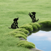 2pcs Metal Dog Garden Decor: Adorable Puppy Silhouette Stakes. These Decorative Outdoor Yard Art Pieces, Ideal for Dog Lovers, Make Charming Garden De