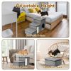 3 Step Pet Stair 4-IN-1 Foldable Dog Ramp Non-Slip Cat Storage Ladder with Scratcher Storage and Pet House for Old Pet Small/Medium Dog/Cat 165LBS Max