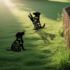 2pcs Metal Dog Garden Decor: Adorable Puppy Silhouette Stakes. These Decorative Outdoor Yard Art Pieces, Ideal for Dog Lovers, Make Charming Garden De