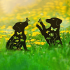 2pcs Metal Dog Garden Decor: Adorable Puppy Silhouette Stakes. These Decorative Outdoor Yard Art Pieces, Ideal for Dog Lovers, Make Charming Garden De