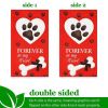 Garden Flag Stand Forever in My Heart Pawprint Dog Memorial 4x8 Inch Printed Blockout Polyester