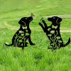 2pcs Metal Dog Garden Decor: Adorable Puppy Silhouette Stakes. These Decorative Outdoor Yard Art Pieces, Ideal for Dog Lovers, Make Charming Garden De