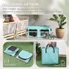PawHut 39" Portable Soft 2 Sided Pet Cat Carrier with Divider, Two Compartment, Soft Cushions, & Storage Bag, Green