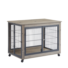 Dog Crate Table with Wheels