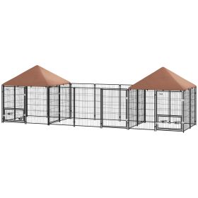 Outdoor Dog Kennel 2 Compartments UV