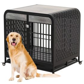 Dog Crate Wooden Furniture 33 Inch Grey