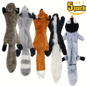 Plush Squeaky Dog Chew Toys 5 Pack