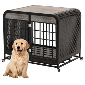 Wooden Dog Crate Furniture 33 Inch Grey