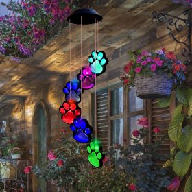 Solar Paw Print Wind Chimes