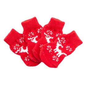 Christmas Pet Socks Red Elk