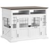 Pet Kennel End Table with Doors White