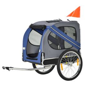 Pet Bike Trailer with Off-Road Wheels & Mesh Doors