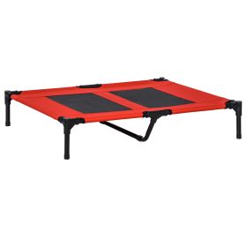 Elevated Cooling Dog Cot Mesh Pet Bed Red