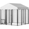 Dog Kennel with Adjustable Bowls