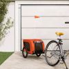 Pet Bike Trailer Oxford Fabric Orange Black