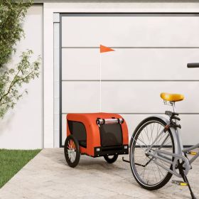 Pet Bike Trailer Oxford Fabric Orange Black