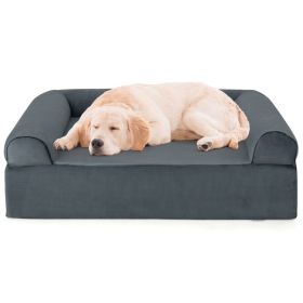 Orthopedic Memory Foam Dog Bed with Headrest
