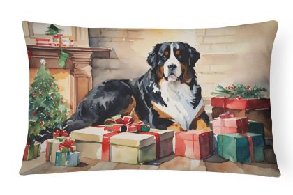 Dog Christmas Pillow Bernese Mountain