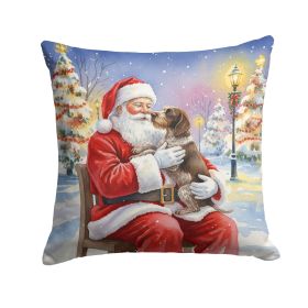 Santa Decorative Pillow German Wirehaired Pointer
