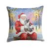Santa Decorative Pillow Boston Terrier
