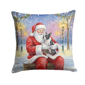 Santa Decorative Pillow Boston Terrier
