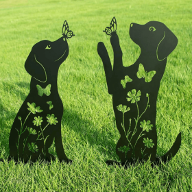 Metal Dog Garden Stakes