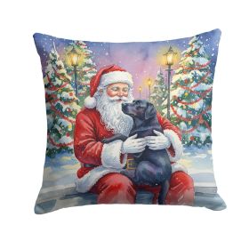 Santa Decorative Pillow Black Lab