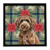 Dog Poinsettia Metal Print