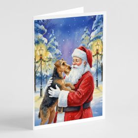 Christmas Note Cards Pack of 8 Airedale Terrier