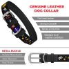 Durable Leather Dog Collar NASA
