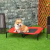 Elevated Cooling Dog Cot Mesh Pet Bed Red