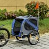 Pet Bike Trailer with Off-Road Wheels & Mesh Doors