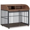 Large Wooden Dog Crate with Wheels