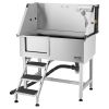 Dog Grooming Tub with Stairs and Faucet 38 Inch