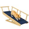 PawHut Adjustable Height Dog Ramp, Foldable Pet Stairs with Non-Slip Mat for All Dogs