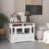 Pet Kennel End Table with Doors White
