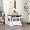 Pet Kennel End Table with Doors White
