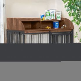 Large Wooden Dog Crate with Wheels